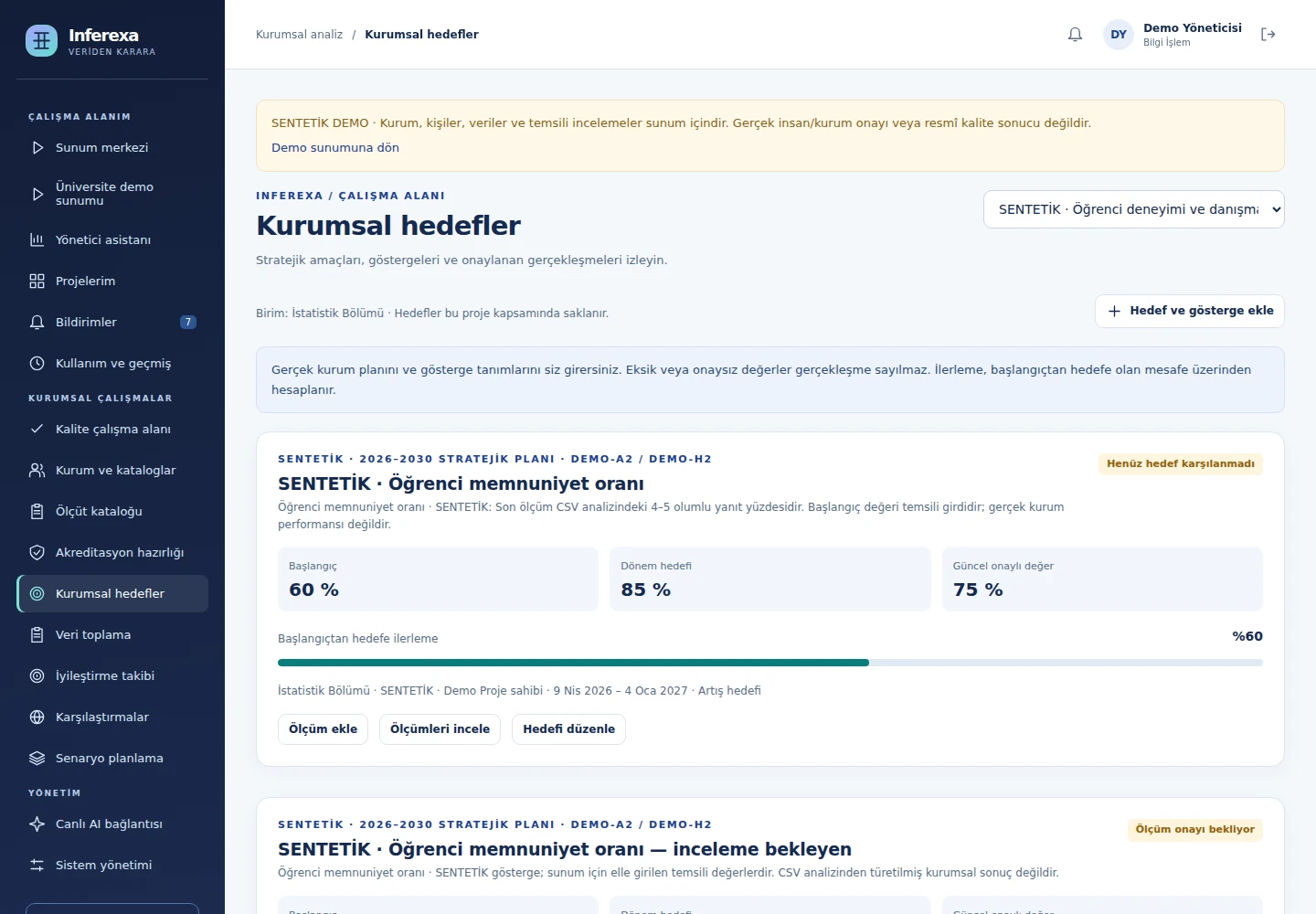 Öğrenci memnuniyeti göstergesinin hedef ve kaynaklı gerçekleşme kayıtları